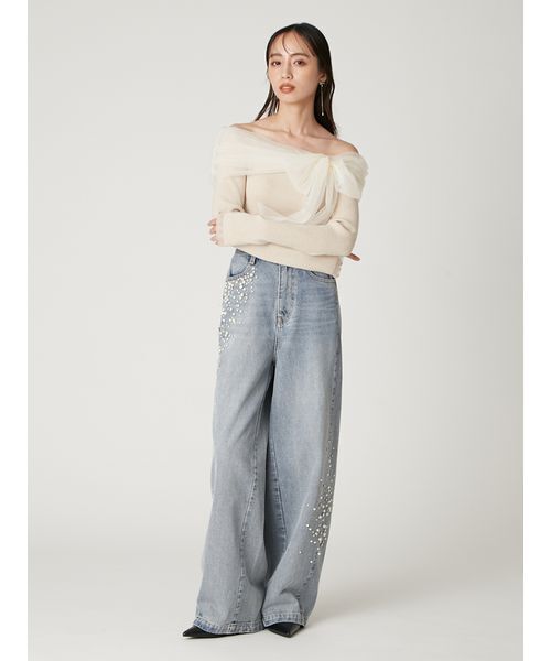 ハイウエストビジューデニム（デニムパンツ）｜FRAY I.D（フレイ