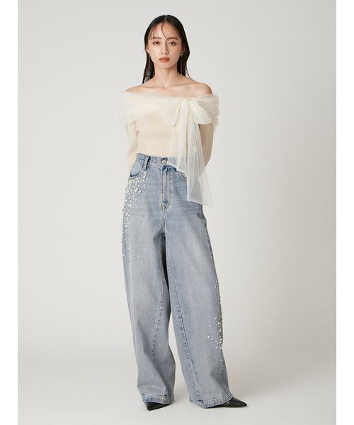 ハイウエストビジューデニム（デニムパンツ）｜FRAY I.D（フレイ