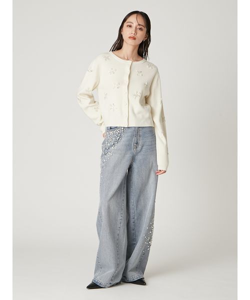 FRAY I.D（フレイアイディー）の「ハイウエストビジューデニム（デニム