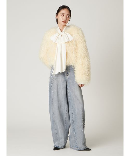 セール】ハイウエストビジューデニム（デニムパンツ）｜FRAY I.D