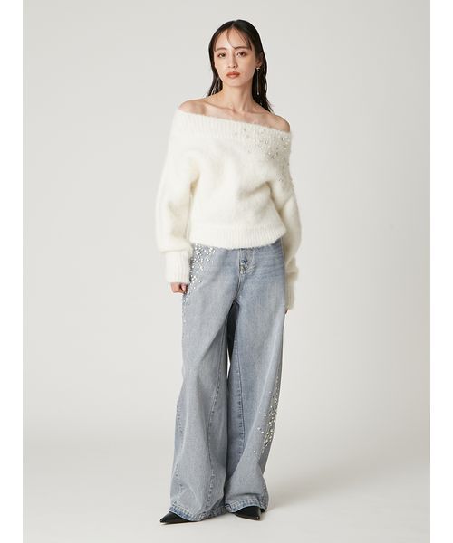 ハイウエストビジューデニム（デニムパンツ）｜FRAY I.D（フレイ