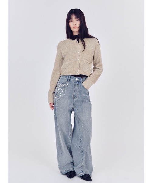 ハイウエストビジューデニム（デニムパンツ）｜FRAY I.D（フレイ