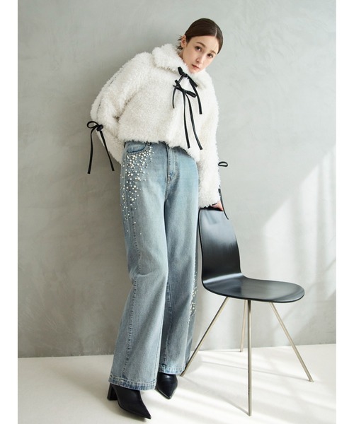 ハイウエストビジューデニム（デニムパンツ）｜FRAY I.D（フレイ