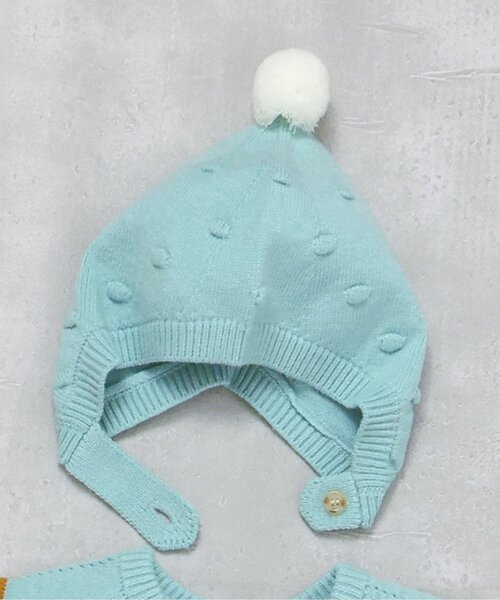 apres les cours（アプレレクール）の「とんがりベビーニット帽（ニットキャップ/ビーニー・キッズ・ミント/ピンク・48）」の2枚目の写真