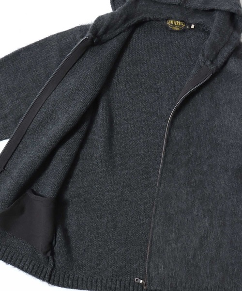 HOUSTON(ヒューストン)の「HUOSTON(ヒューストン)MOHAIR TUUCH ZIP PARKA/モヘアタッチ ニットジップアップパーカー メンズ レディース ユニセックス(パーカー・メンズ・チャコールグレー/ブラック/マルーン・M/L)」の8枚目の写真