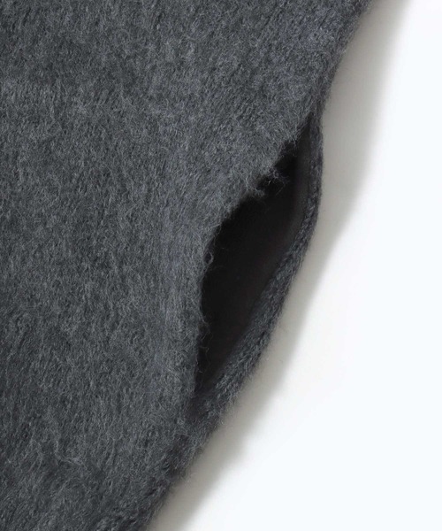 HOUSTON(ヒューストン)の「HUOSTON(ヒューストン)MOHAIR TUUCH ZIP PARKA/モヘアタッチ ニットジップアップパーカー メンズ レディース ユニセックス(パーカー・メンズ・チャコールグレー/ブラック/マルーン・M/L)」の7枚目の写真