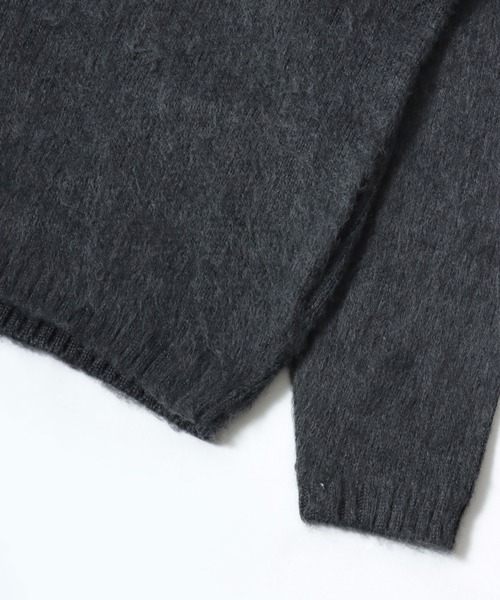 HOUSTON(ヒューストン)の「HUOSTON(ヒューストン)MOHAIR TUUCH ZIP PARKA/モヘアタッチ ニットジップアップパーカー メンズ レディース ユニセックス(パーカー・メンズ・チャコールグレー/ブラック/マルーン・M/L)」の6枚目の写真