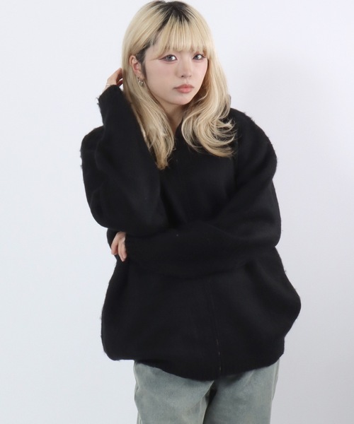 HOUSTON(ヒューストン)の「HUOSTON(ヒューストン)MOHAIR TUUCH ZIP PARKA/モヘアタッチ ニットジップアップパーカー メンズ レディース ユニセックス(パーカー・メンズ・チャコールグレー/ブラック/マルーン・M/L)」の21枚目の写真
