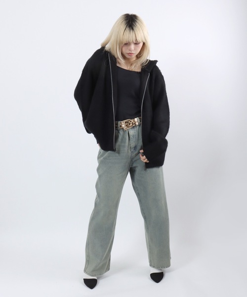 HOUSTON(ヒューストン)の「HUOSTON(ヒューストン)MOHAIR TUUCH ZIP PARKA/モヘアタッチ ニットジップアップパーカー メンズ レディース ユニセックス(パーカー・メンズ・チャコールグレー/ブラック/マルーン・M/L)」の22枚目の写真