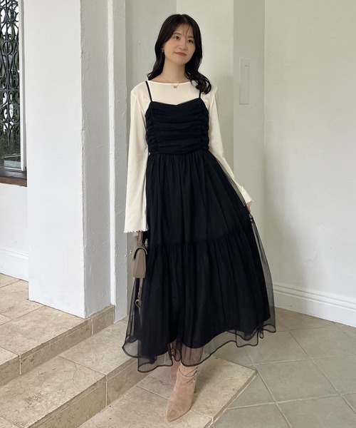 セール】【WEB限定】M/Lサイズ展開/全骨格優勝ニットセットワンピ