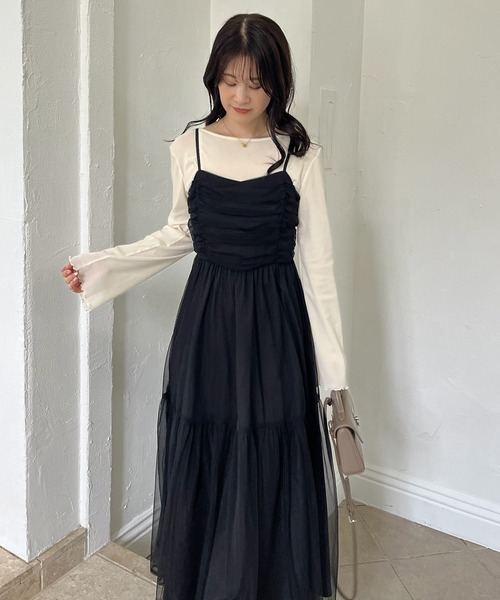 WEB限定】M/Lサイズ展開/全骨格優勝ニットセットワンピ（ワンピース