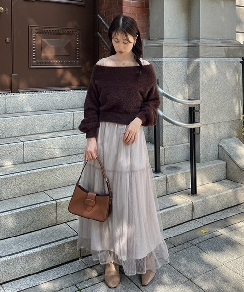 セール】【WEB限定】M/Lサイズ展開/全骨格優勝ニットセットワンピ