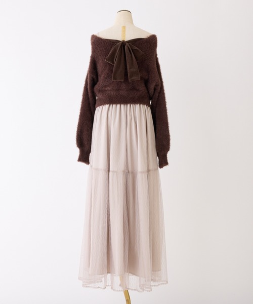 セール】【WEB限定】M/Lサイズ展開/全骨格優勝ニットセットワンピ