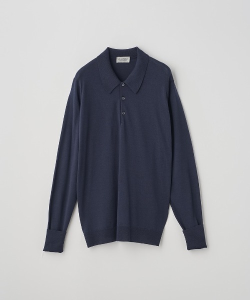 JOHN SMEDLEY(ジョンスメドレー)の「クラシック長袖ニットポロシャツ(ニット/セーター・メンズ・ブラック/ダークネイビー/ダークグレー・XL/L/M/S)」の3枚目の写真