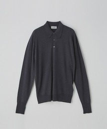クラシック長袖ニットポロシャツ