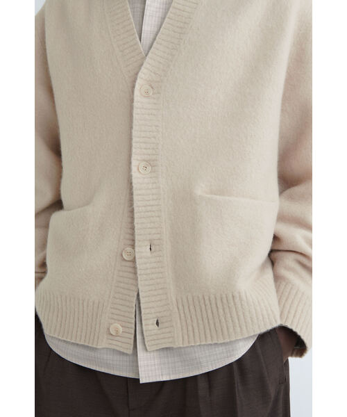 ebure ウールVネックカーディガン アイボリー ebure アイボリー Vネック カーディガン