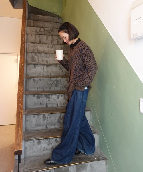 セール】レオパードルーズニットカーデ（カーディガン/ボレロ）｜TEEN