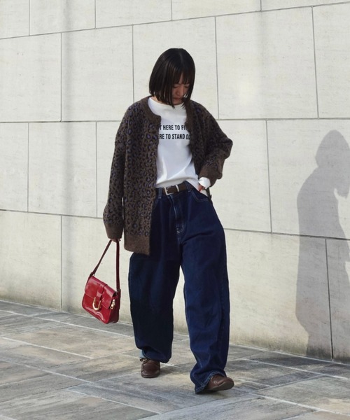 セール】レオパードルーズニットカーデ（カーディガン/ボレロ）｜TEEN