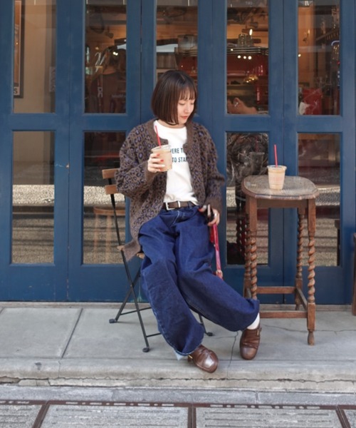 TEEN BOOP レオパードルーズニットカーデ　brown セール】レオパードルーズニットカーデ（カーディガン/ボレロ）｜TEEN