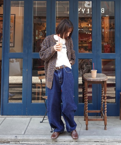 TEEN BOOP レオパードルーズニットカーデ　brown セール】レオパードルーズニットカーデ（カーディガン/ボレロ）｜TEEN