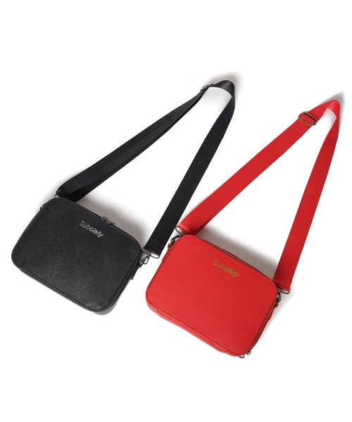 Subciety（サブサエティ）の「Leather shoulder bag（ショルダーバッグ・メンズ・ブラック/レッド・FREE）」の7枚目の写真