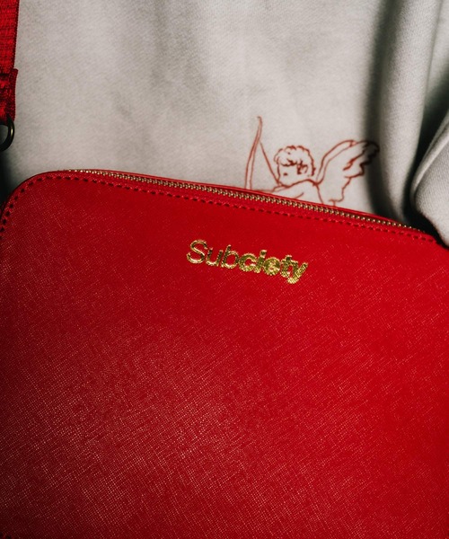 Subciety（サブサエティ）の「Leather shoulder bag（ショルダーバッグ・メンズ・ブラック/レッド・FREE）」の4枚目の写真