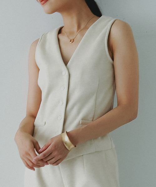 AJUGA.(アジュガ)の「フェルトニットVネックジレ(ベスト・レディース・ブラウン/ベージュ・S/M)」の17枚目の写真