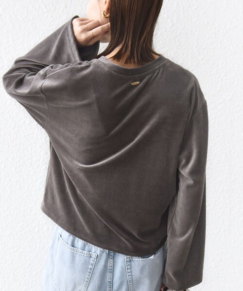 SHIPS(シップス)の「〈手洗い可能〉コットン ポリエステル ベロア ワイド スリーブ(Tシャツ/カットソー・レディース・ライトグリーン/ダークグレー/ネイビー・ONE SIZE)」の11枚目の写真