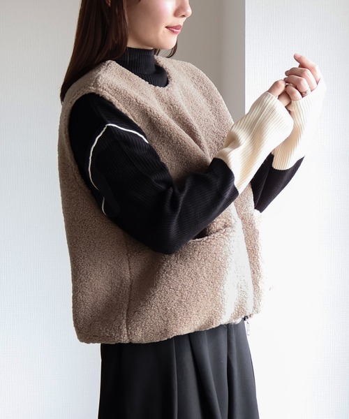 フロントジップボアベスト（ベスト）｜sin.ca（シンカ）のファッション