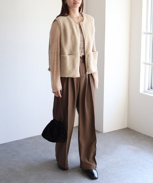 フロントジップボアベスト（ベスト）｜sin.ca（シンカ）のファッション