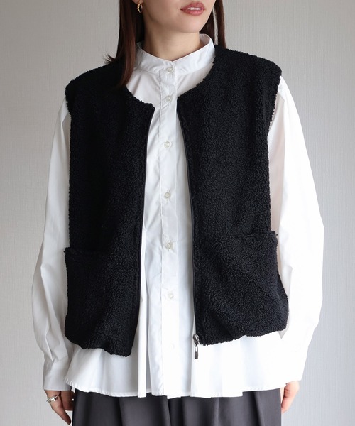 セール】フロントジップボアベスト（ベスト）｜sin.ca（シンカ）の