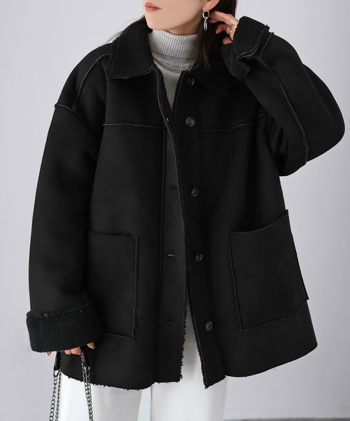 セール】ミドル丈ムートンコート（ムートンコート）｜Riberry