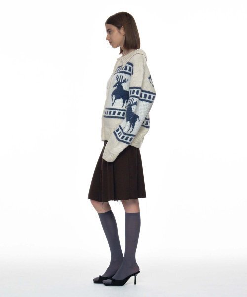 PARTIMENTO WOMEN(パルティメントウィメン)の「コウィチャン ニットジップアップカーディガン_アイボリー(カーディガン/ボレロ・レディース・その他・ONE SIZE)」の6枚目の写真