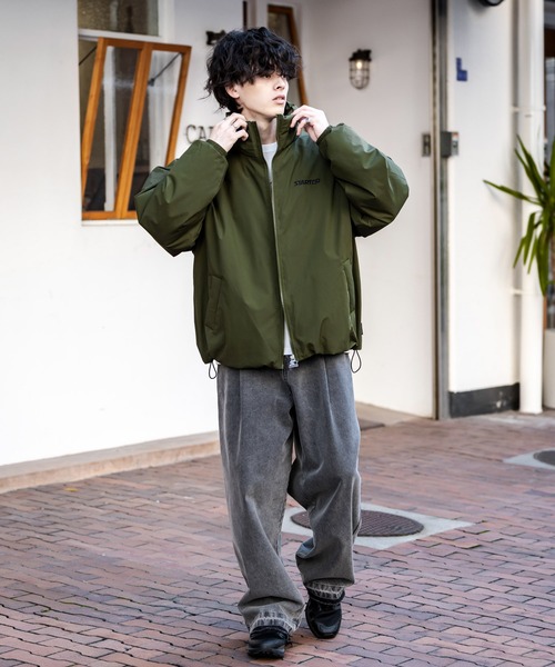 STARTER BLACK LABEL(スターターブラックレーベル)の「STARTER BLACK LABEL スターターブラックレーベル タスランファイバー中綿ワンポイントロゴ刺繍スタンドジャケット(ブルゾン・メンズ・チャコール/グレー/カーキ/ブラック・XL/L/M)」の7枚目の写真