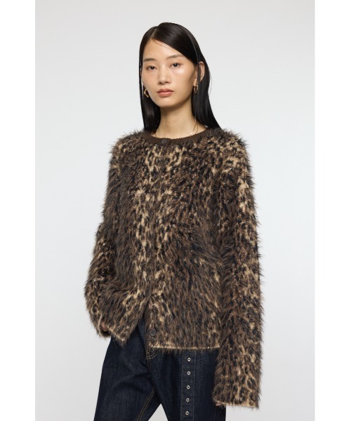 moussy レオパードカーディガン MOUSSY（マウジー）の「BRUSHED LEOPARD カーディガン（カーディガン