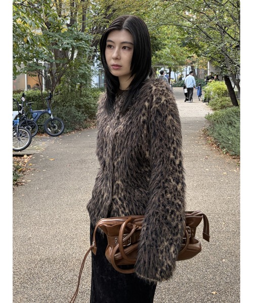 MOUSSY　BRUSHED LEOPARD カーディガン MOUSSY（マウジー）の「BRUSHED LEOPARD カーディガン（カーディガン