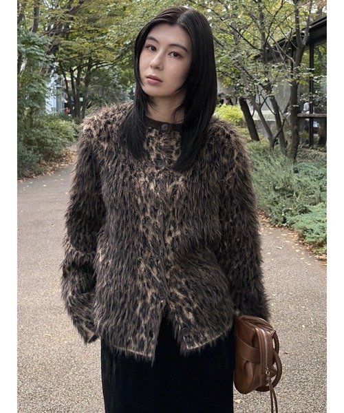 MOUSSY（マウジー）の「BRUSHED LEOPARD カーディガン（カーディガン