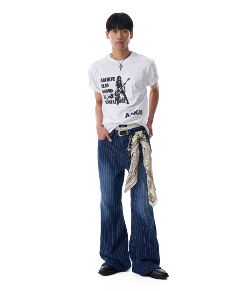 AAKAM(アーカム)の「Striped Flare Denim Pants (Blue)(デニムパンツ・レディース・その他・1/2)」の10枚目の写真