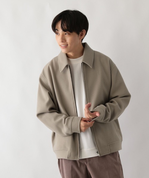 GLOBAL WORK(グローバルワーク)の「ウーリーテックジップブルゾン/595539(ブルゾン・メンズ・ブラック/グレイッシュベージュ・SMALL/MEDIUM/LARGE)」の13枚目の写真