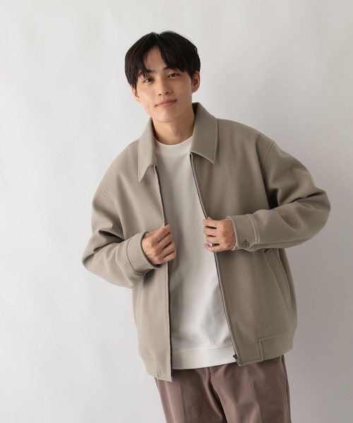 GLOBAL WORK(グローバルワーク)の「ウーリーテックジップブルゾン/595539(ブルゾン・メンズ・ブラック/グレイッシュベージュ・SMALL/MEDIUM/LARGE)」の14枚目の写真