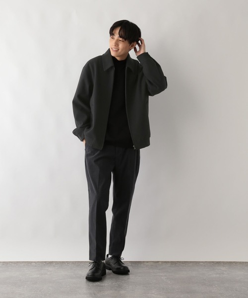 GLOBAL WORK(グローバルワーク)の「ウーリーテックジップブルゾン/595539(ブルゾン・メンズ・ブラック/グレイッシュベージュ・SMALL/MEDIUM/LARGE)」の3枚目の写真