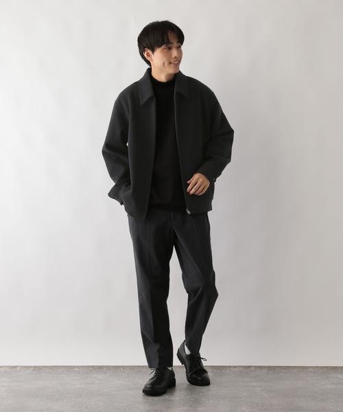 GLOBAL WORK(グローバルワーク)の「ウーリーテックジップブルゾン/595539(ブルゾン・メンズ・ブラック/グレイッシュベージュ・SMALL/MEDIUM/LARGE)」の4枚目の写真