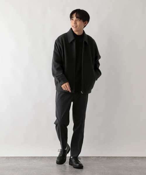 GLOBAL WORK(グローバルワーク)の「ウーリーテックジップブルゾン/595539(ブルゾン・メンズ・ブラック/グレイッシュベージュ・SMALL/MEDIUM/LARGE)」の5枚目の写真