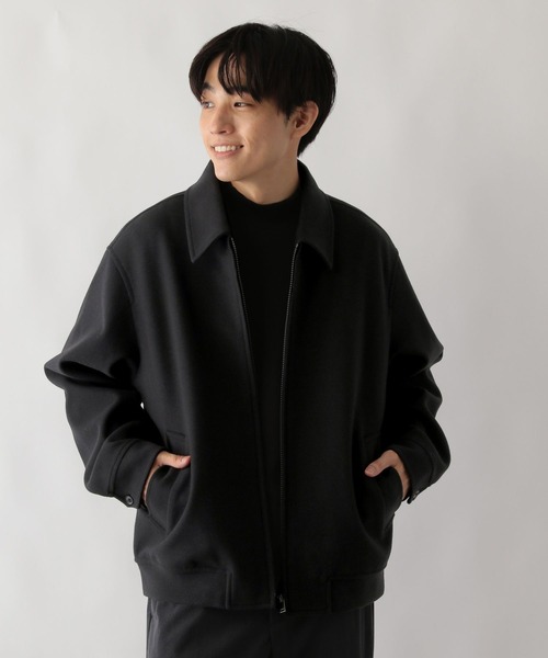 GLOBAL WORK(グローバルワーク)の「ウーリーテックジップブルゾン/595539(ブルゾン・メンズ・ブラック/グレイッシュベージュ・SMALL/MEDIUM/LARGE)」の7枚目の写真