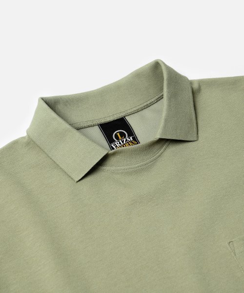 FRIZMWORKS（フリズムワークス）の「COLLAR LAYERED PIQUE SHIRT _ LIGHT KHAKI（ポロシャツ・レディース・その他・LARGE）」の3枚目の写真
