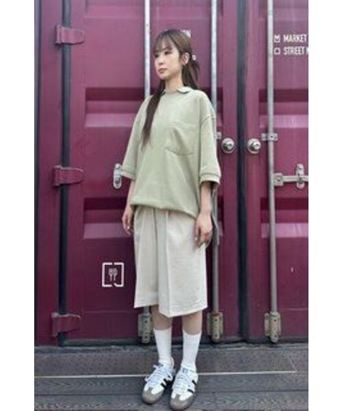 FRIZMWORKS（フリズムワークス）の「COLLAR LAYERED PIQUE SHIRT _ LIGHT KHAKI（ポロシャツ・レディース・その他・LARGE）」の7枚目の写真