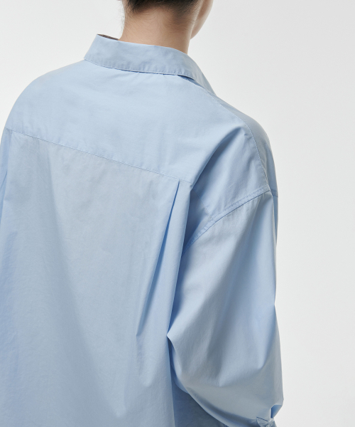 MUSINSA STANDARD WOMAN（ムシンサスタンダードウーマン）の「ウィメンズコットンナイロンオーバーサイズシャツ[ライトブルー]（シャツ/ブラウス・レディース・その他・SMALL/MEDIUM/LARGE/X-SMALL）」の5枚目の写真