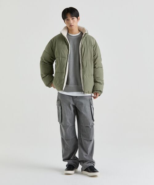 MUSINSA STANDARD（ムシンサスタンダード）の「デイリープファーリバーシブルフリースショートパディングジャケット[カーキ/クリーム]（ダウンジャケット/コート・メンズ・その他・SMALL/MEDIUM/LARGE/X-LARGE/XX-LARGE）」の14枚目の写真