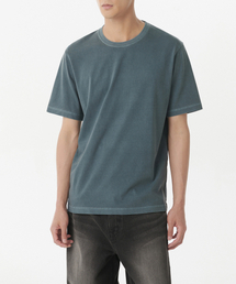 ピグメントベーシッククルーネックTシャツ[ピーコックブルー]