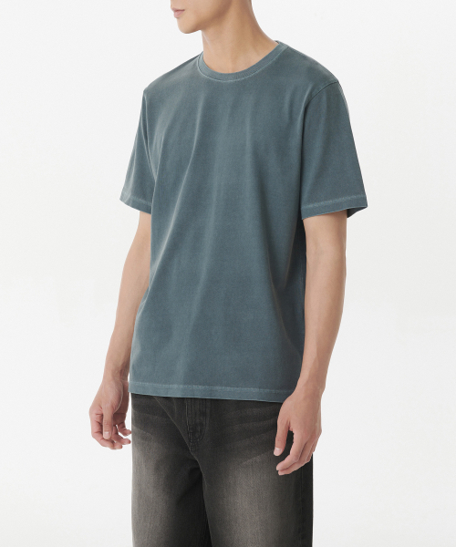 MUSINSA STANDARD（ムシンサスタンダード）の「ピグメントベーシッククルーネックTシャツ[ピーコックブルー]（Tシャツ/カットソー・メンズ・その他・XX-LARGE/XXX-LARGE/SMALL/MEDIUM/LARGE/X-LARGE）」の2枚目の写真
